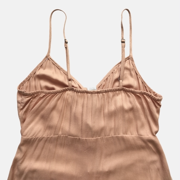 New Mimi Chica tan casual midi dress tie front button down size M - Picture 8 of 13